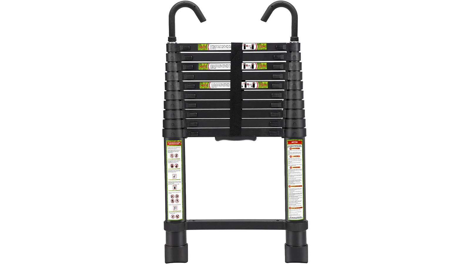KERDOM FelixKing 10.5FT Aluminum Telescopic Ladder: Non-Slip Feet Black - 3.2m-10.5FT