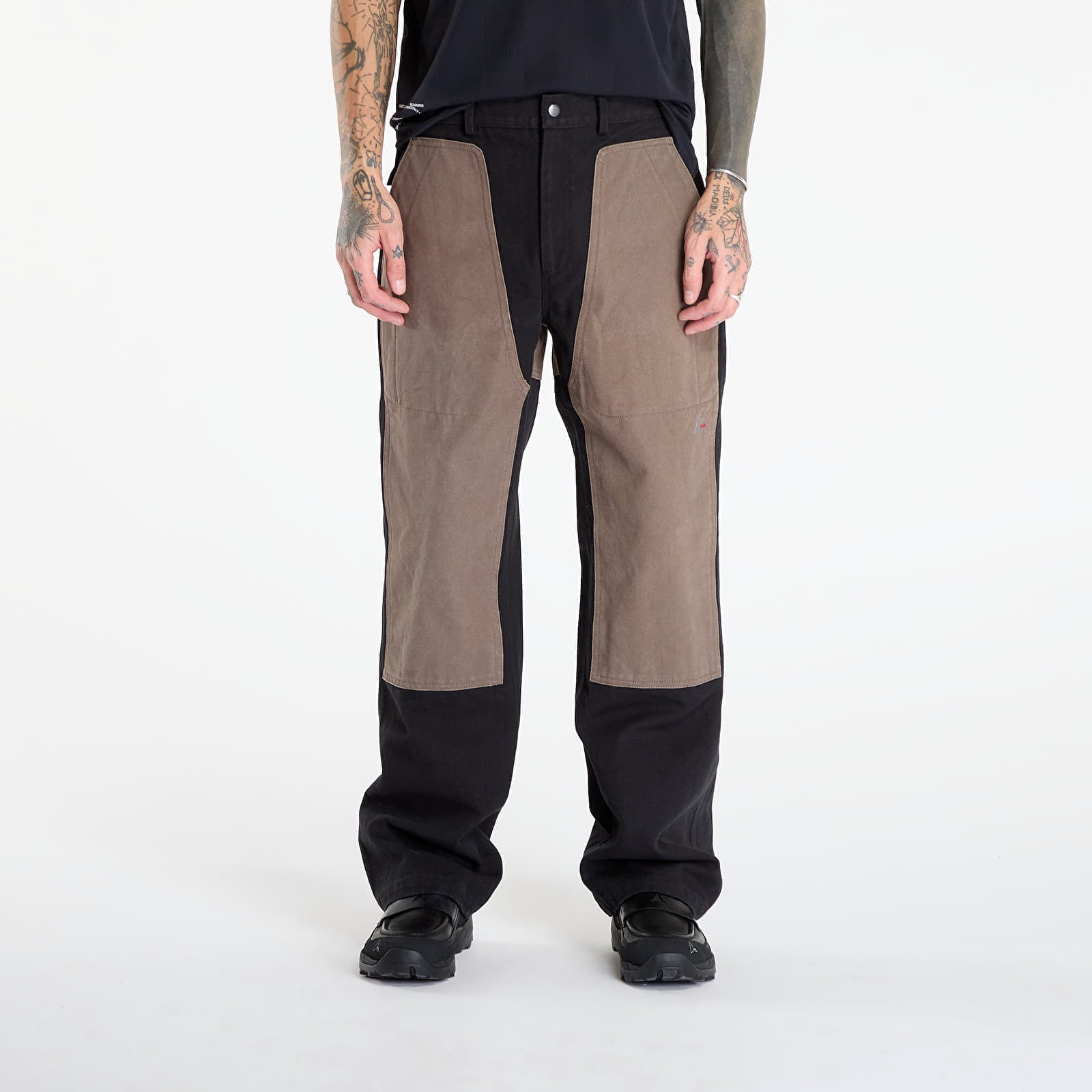 Housut ROA Fomes Double Knee Washed Canvas Pant Black- Grey L