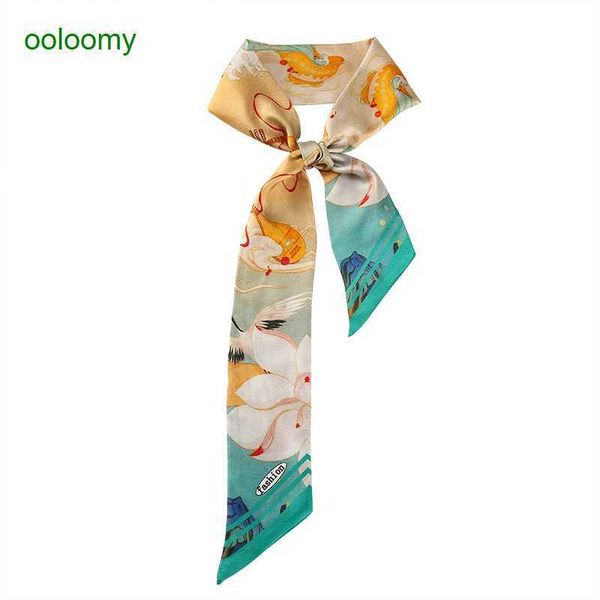 Hemres Designer Cravat Silk Scarves Hair Bands Bags Ribbons Necklaces Decorative Streamers Long Strips Twilly Small Belts 1295