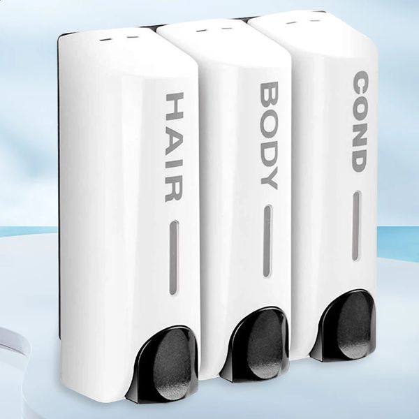 Triple 350ml Liquid Soap Dispensers MultiPurpose WallMount Shampoo and Conditioner Dispenser HeatResistant Large Capacity 241210