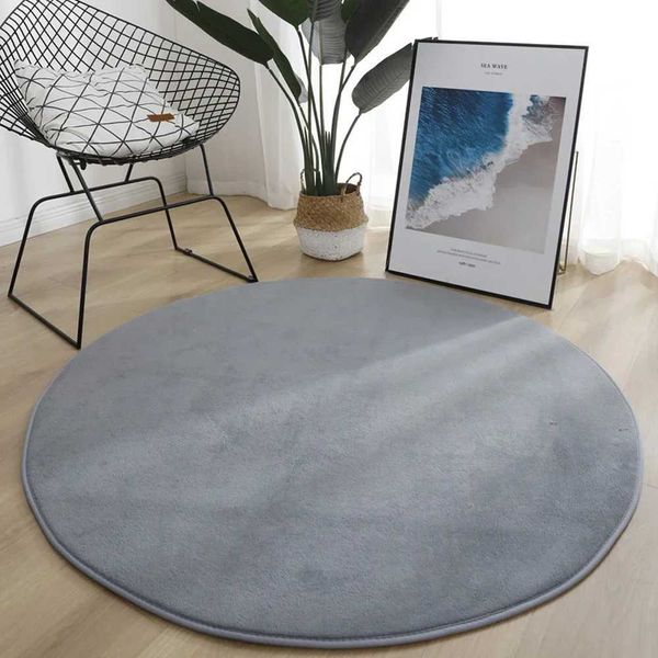 For Bedro Living Ro Water Absorption Sofa Carpet Round Coral Velvet Carpet Children Rug Anti-slip Yoga Mats Z250208