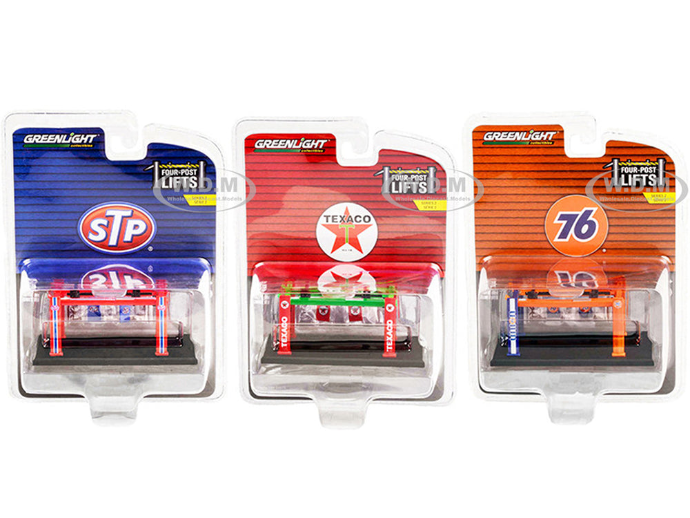 "Four-Post Lifts" Set of 3 pieces Series 2 164 Diecast Models by Greenlight