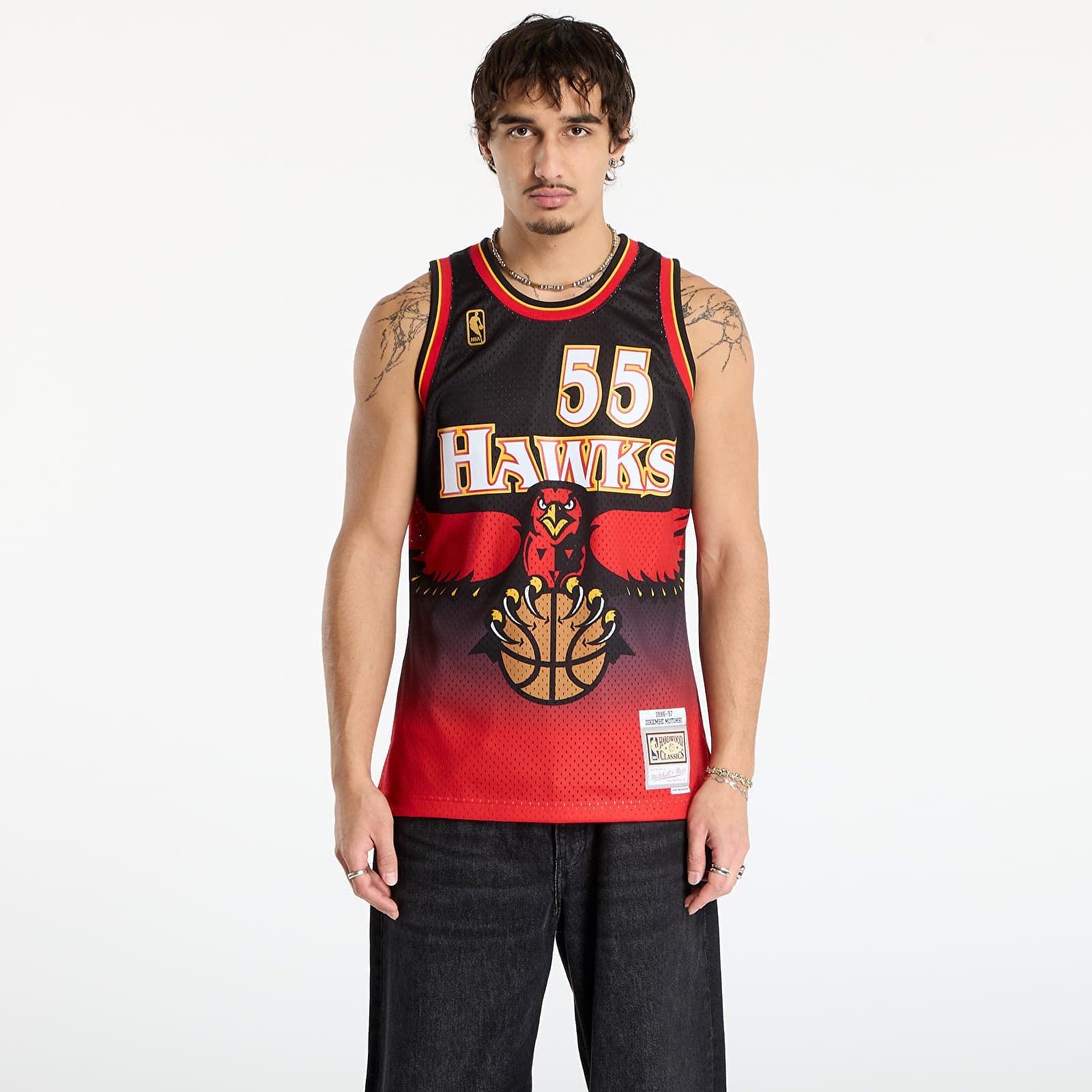 Tank top Mitchell & Ness NBA Swingman Road Jersey Hawks 1996 Dikembe Mutombo Scarlet L