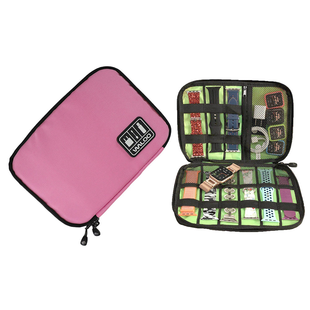 Smartwatch Band Case-Holder & Cable Organizer  - Pink