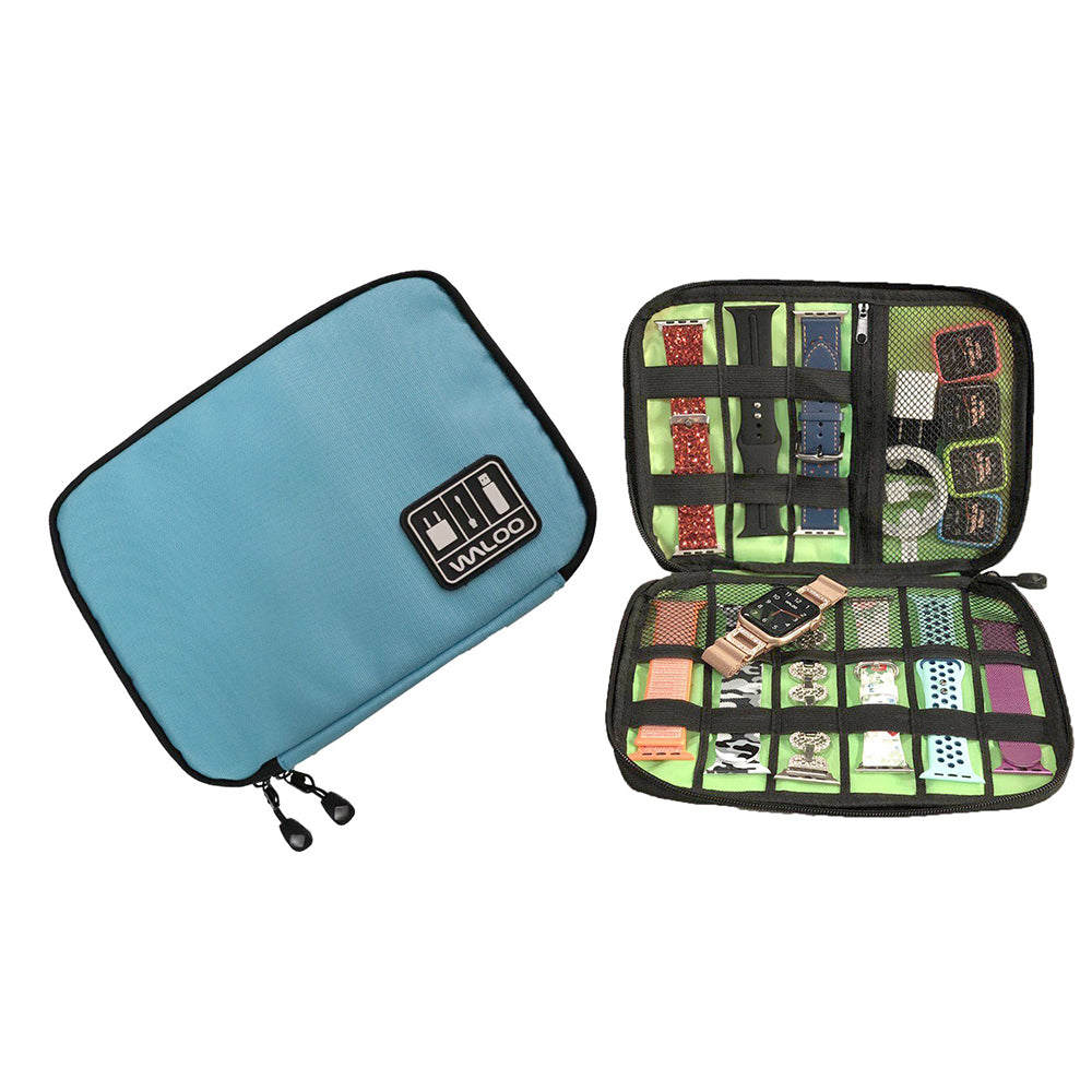Smartwatch Band Case-Holder & Cable Organizer  - Aqua