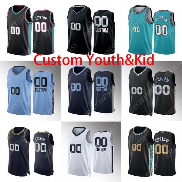Custom Youth kids Printed 12 Ja Morant Basketball Jerseys 13 Jaren Jackson Jr. 8 Danny Adams Green 4 David Roddy 27 Steven 14 Tyrell Terry 3