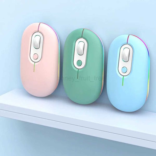 Cute Fashionable Mute Wireless Dual-Mode 2.4G Bluetooth5.2 E-sports Game Mouse Rechargeable Ergonomic Optical Mice For Girl GiftM240725