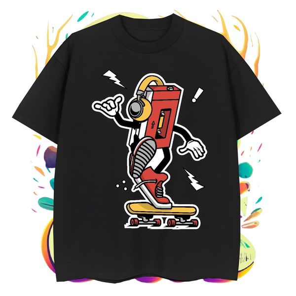 New skateboarding Men Tops Tees 100% Cotton 230g T-Shirts Customized Print Street Wear Breathable Short Sleeve Popular Tees Shirts