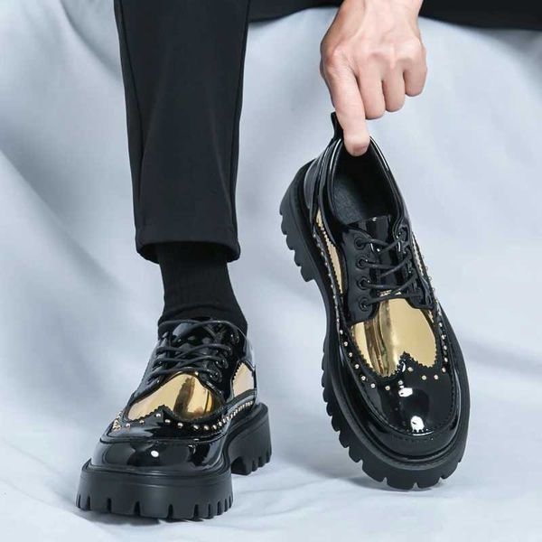 Men Casual Office Business Formal Oxford Thick Bottom Dress Shoes Men Gentleman Outdoor Patent Leather Wedding Shoes FashionXJ241230