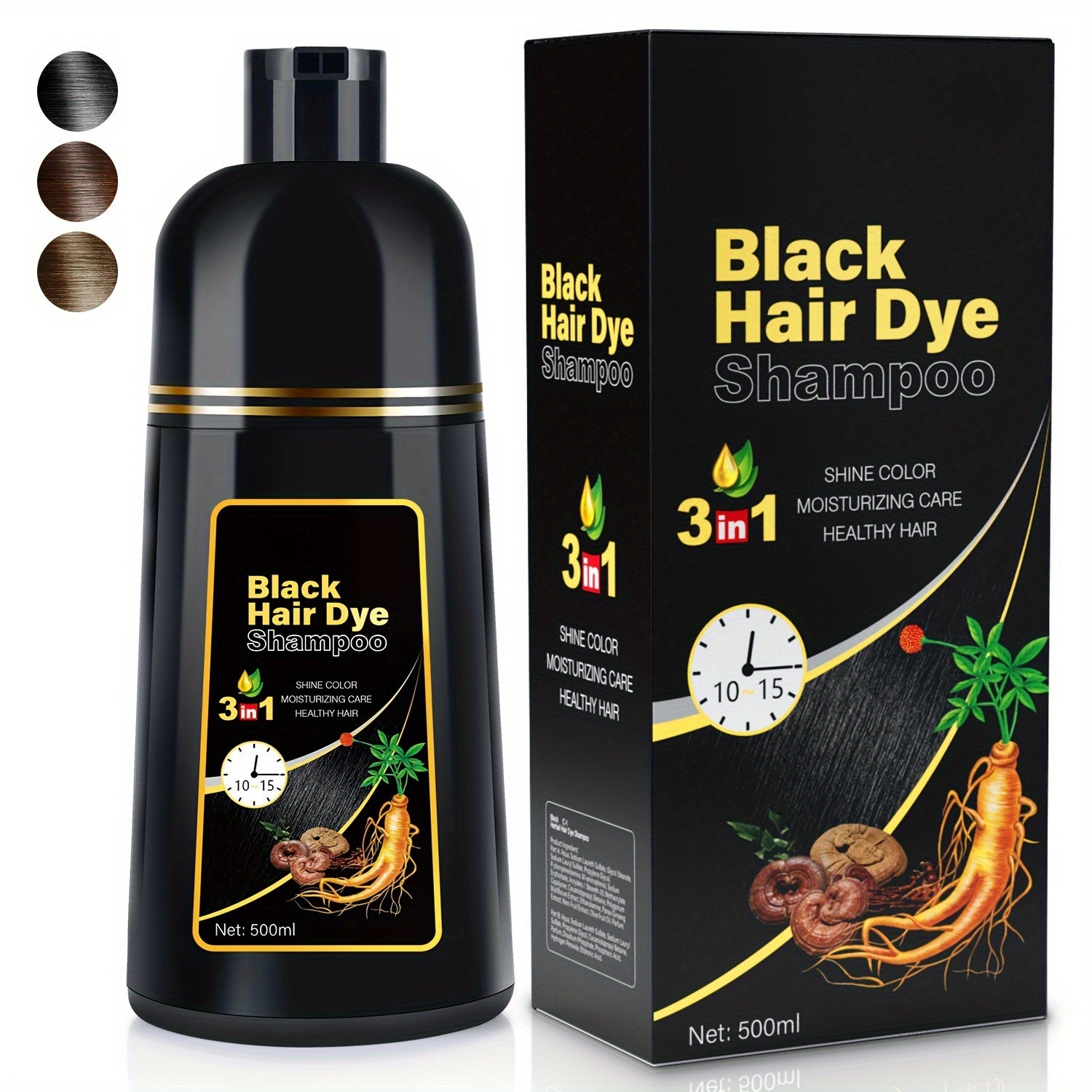 TEMU Summer Oil Control Dye Shampoo Instant & Easy 3-in-1 Hair For Men And Women, -free, Lasts - 16.90oz