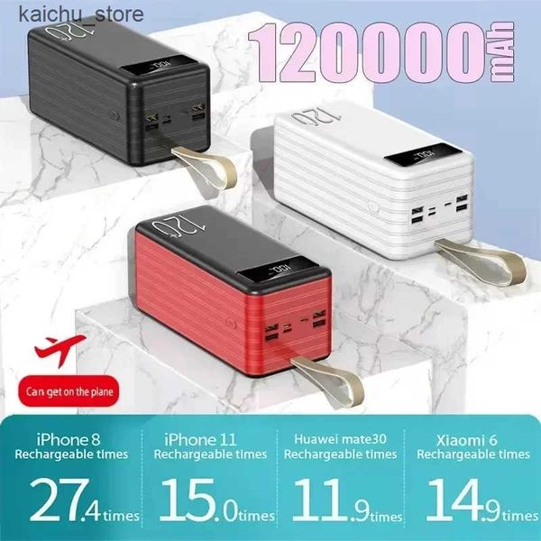 Cell Phone Banks 120000mAh Power Bank 66W Super Fast Charging 100% Sufficient Capacity Portable Battery Suitable for J241218