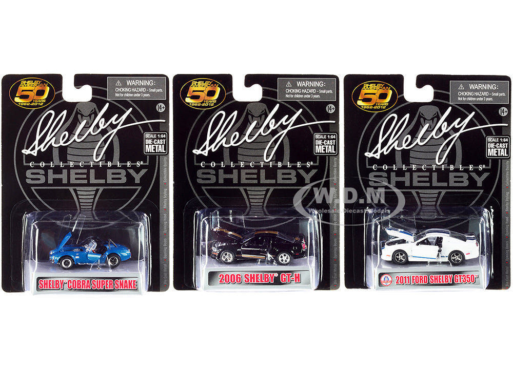 "Carroll Shelby 50th Anniversary" 3 piece Set 2022 Release 164 Diecast Model Cars by Shelby Collectibles