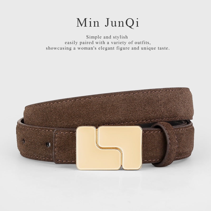 Free shipping designer belt New Suede Belt Jeans Belt for Women Simple Versatile Design Sense Workwear Belt Fashion Trend