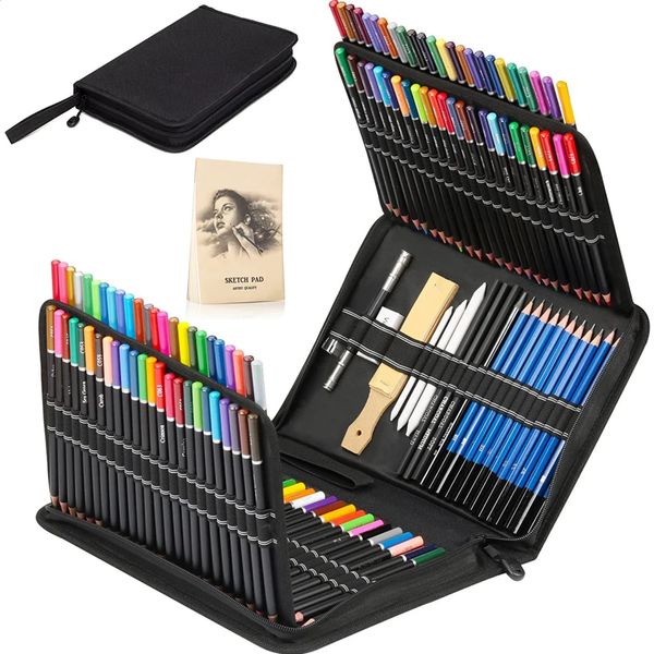 28547296144 Pcs Drawing Sketching Coloring Set Pencils and Kit Art Tool Professional Supplies 240902