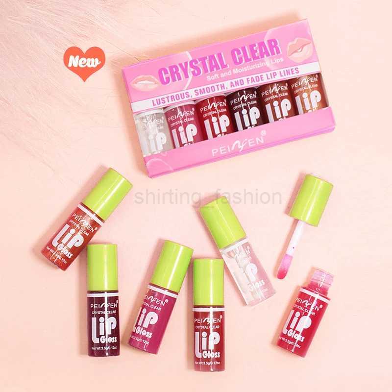 Lip Gloss Set Lipgloss Makeup Set Lip Oil Mirror Long Lasting Bb Lip Transparent Makeup Shine Glitter Lip Oil Cosmetic 6 ColorCL240716