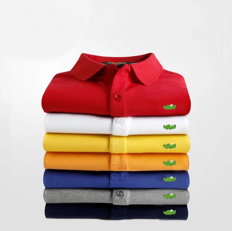 High Quality Brand new Mens Top Crocodile Embroidery Polo Shirt Short-Sleeve Solid Polo shirt Men Polo Homme Slim Men Clothing Camisas Polos Shirt S
