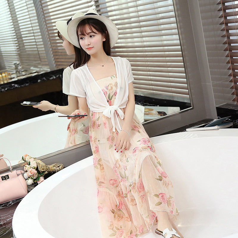 K905 2025 Summer Thin Jacket Short Sleeve Small Waistcoat Chiffon Small Outerwear Women&#039;s Short Shawl Air Conditioning Striped Shirt