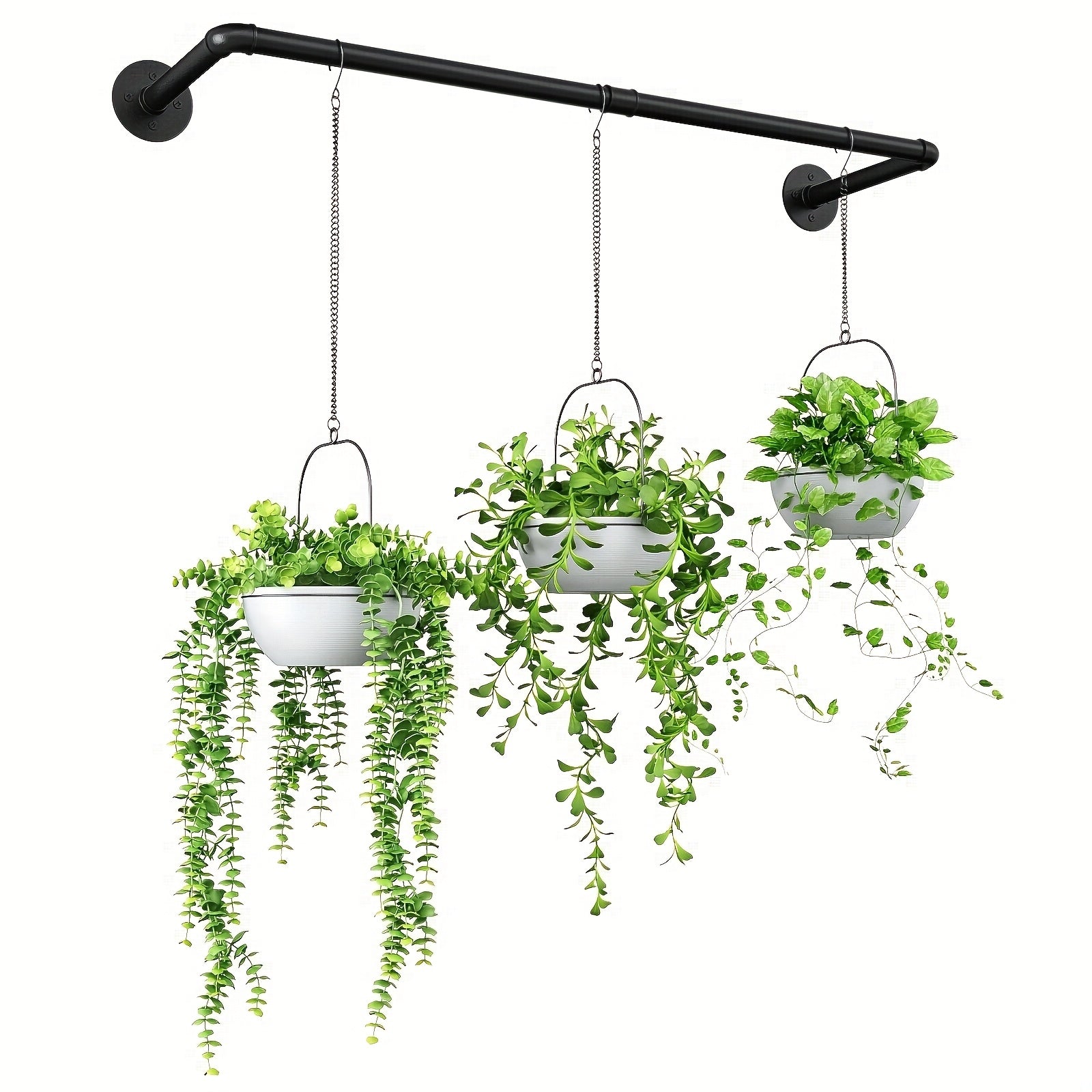 TEMU Bf 36.2 Inch Metal Wall-ceiling Mounted Indoor Plant Hanger Rod - Black Hanging Planters Rod For Ferns, Pothos & Indoor Plants, Sturdy