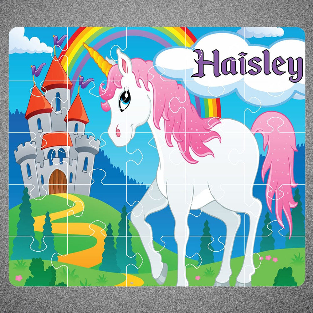 Personalized Name Puzzle - Unicorn/Castle