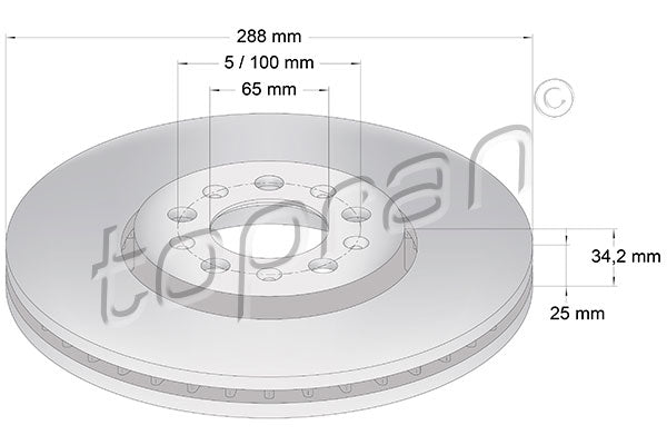 Brake Disc TOPRAN 107 682