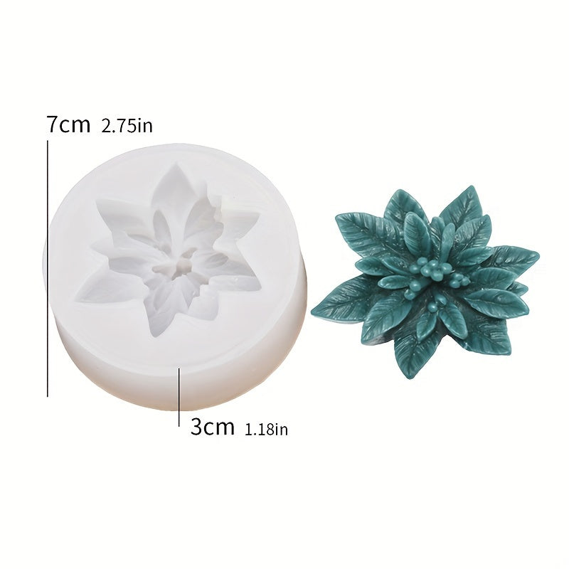 TEMU Silicone Christmas Flower Mold For Candles - Festive Home Decor - No Electricity Required