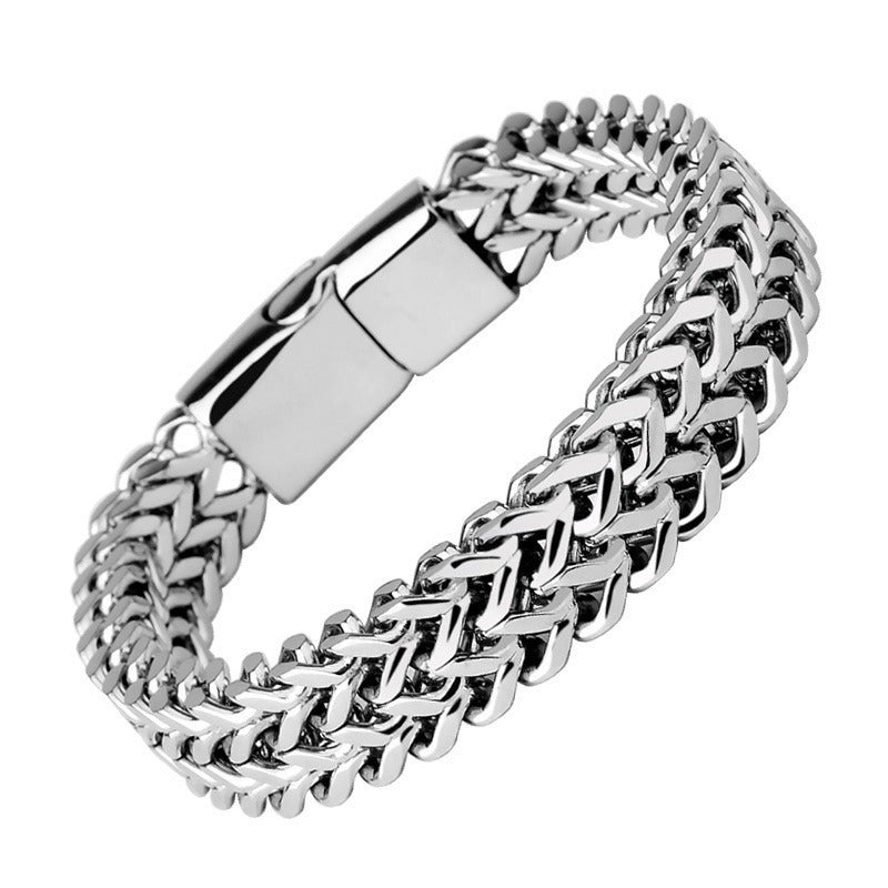 TEMU 1pc Men' Scale Bracelet With Magnetic Clasp - Durable, Stylish Hip-hop Jewelry For Casual Attire, Wristband|fish Scale Bracelet|magnetic Clasp