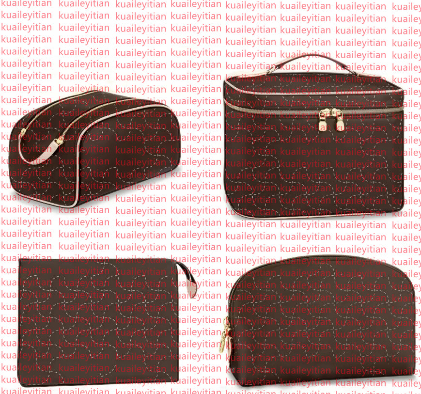 Women Designer Bag Luxury Cosmetic Female Portable Pouch With make up Shoulder Strap Brown Leather Crossbody Bags Beauty Box Purse purses wallet tot