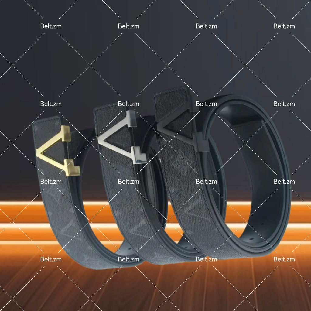 Elegant Litchi Stripe Genuine Leather Belt Set | Versatile 18 Designs + Matching Box Packaging for Him-Her caa