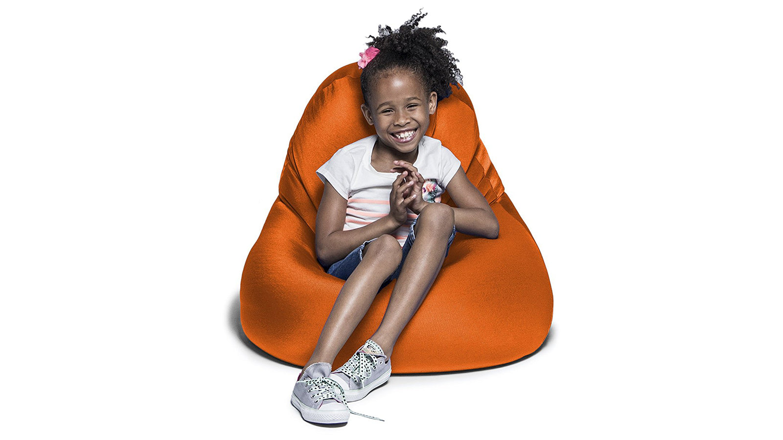Jaxx Nimbus Spandex Bean Bag Chair, Small Orange