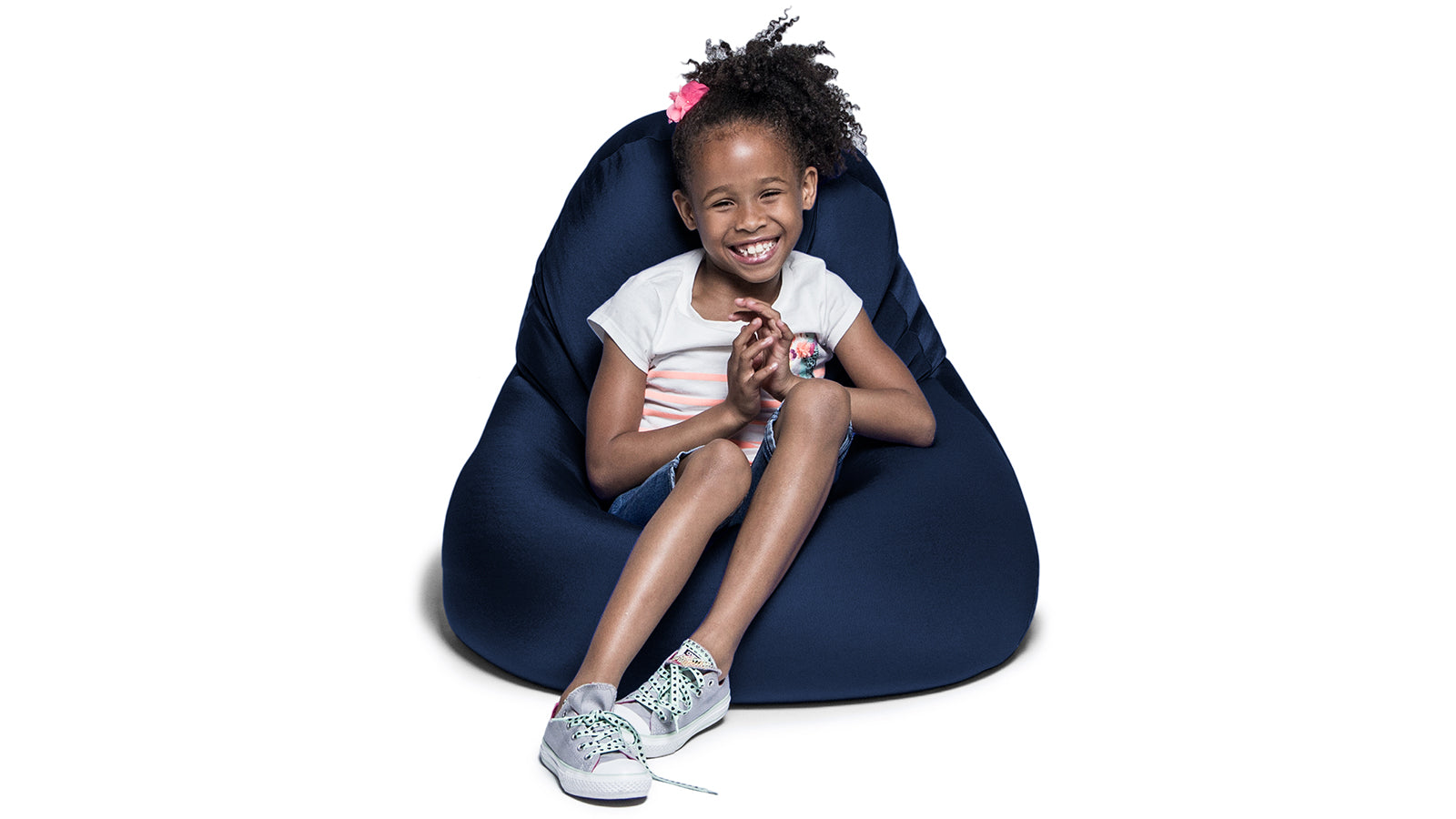 Jaxx Nimbus Spandex Bean Bag Chair, Small Navy