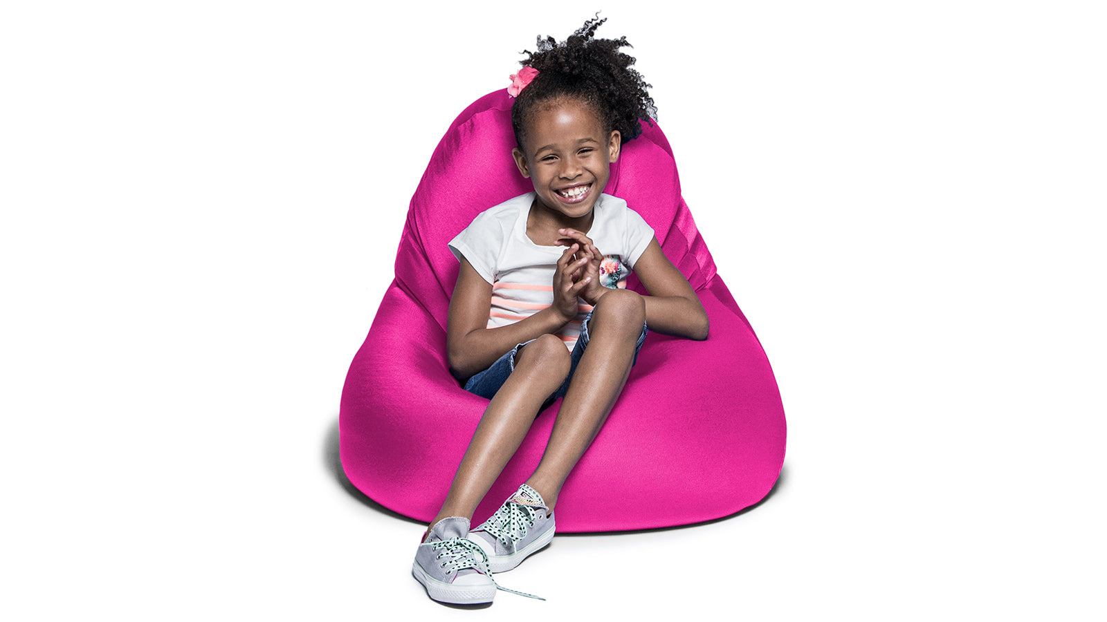 Jaxx Nimbus Spandex Bean Bag Chair, Small Hot Pink
