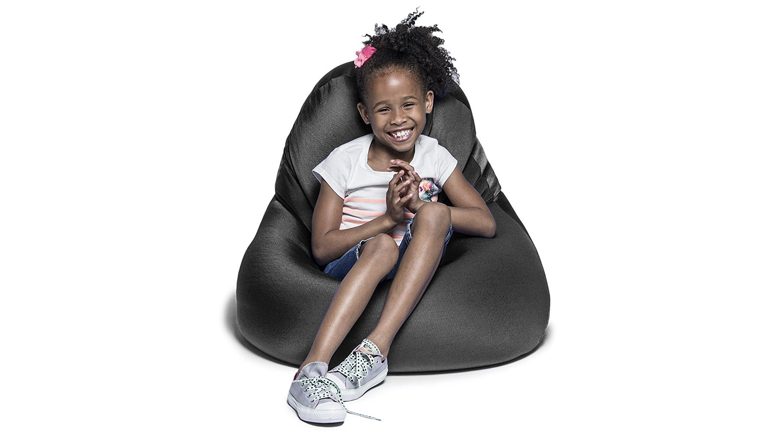 Jaxx Nimbus Spandex Bean Bag Chair, Small Black