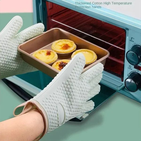 Oven Mitts Bake Silicone Gloves Anti-scald Microwave Oven Baking Gloves BBQ Gloves Anti Heat Resistant Baking Potholder 250113