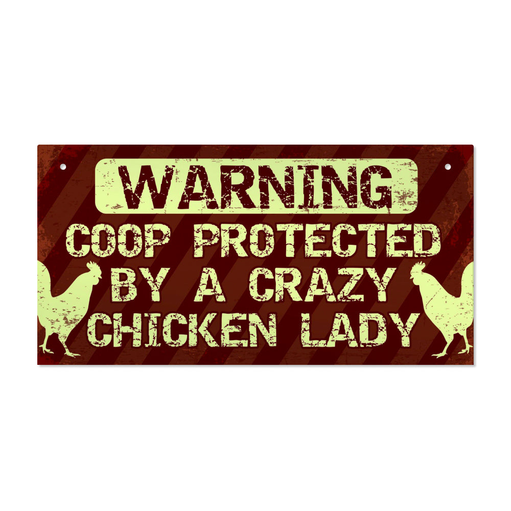 TEMU 1pc Warning Wood Sign, Vintage Wooden Hanging Plaque For Pub Home Farmhouse Wall Decor, 3.9 X 7.8 Inches, Caution Coop Patrolled By Lady
