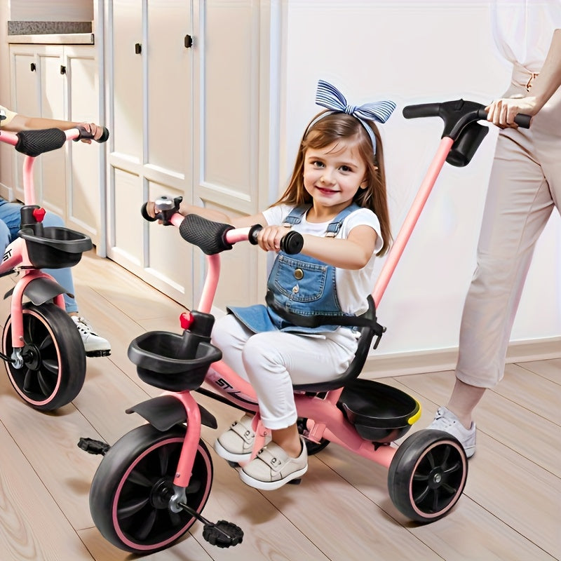 TEMU Tricycles For 3 Year Olds, Toddler Bike, Birthday Gift And Toy For Boys And Girls, Toddler Tricycle With Parent Push Handle, Trike With Backrest