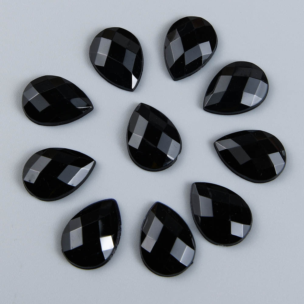 TEMU 20pcs 1.3x1.8cm Teardrop Acrylic Stones - Vibrant Multicolor Flat Back For Making, Crafts, Home Decor & Accessories, Craft Supplies, Glossy