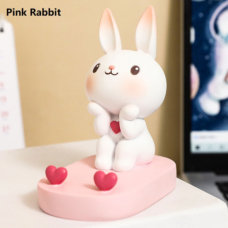 TEMU 1pc Cartoon Cute Rabbit Desktop Phone Stand, Desktop Phone Stand, Tablet Stand, Office Decoration, Birthday Gift