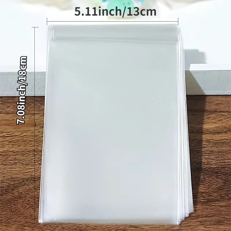 TEMU 100pcs Transparent Cellophane Snack Bags, 6x9" & 12x18" Sizes, Reusable Opp Plastic Treat Bags With Double-sided 0.07mm Thickness - Gift