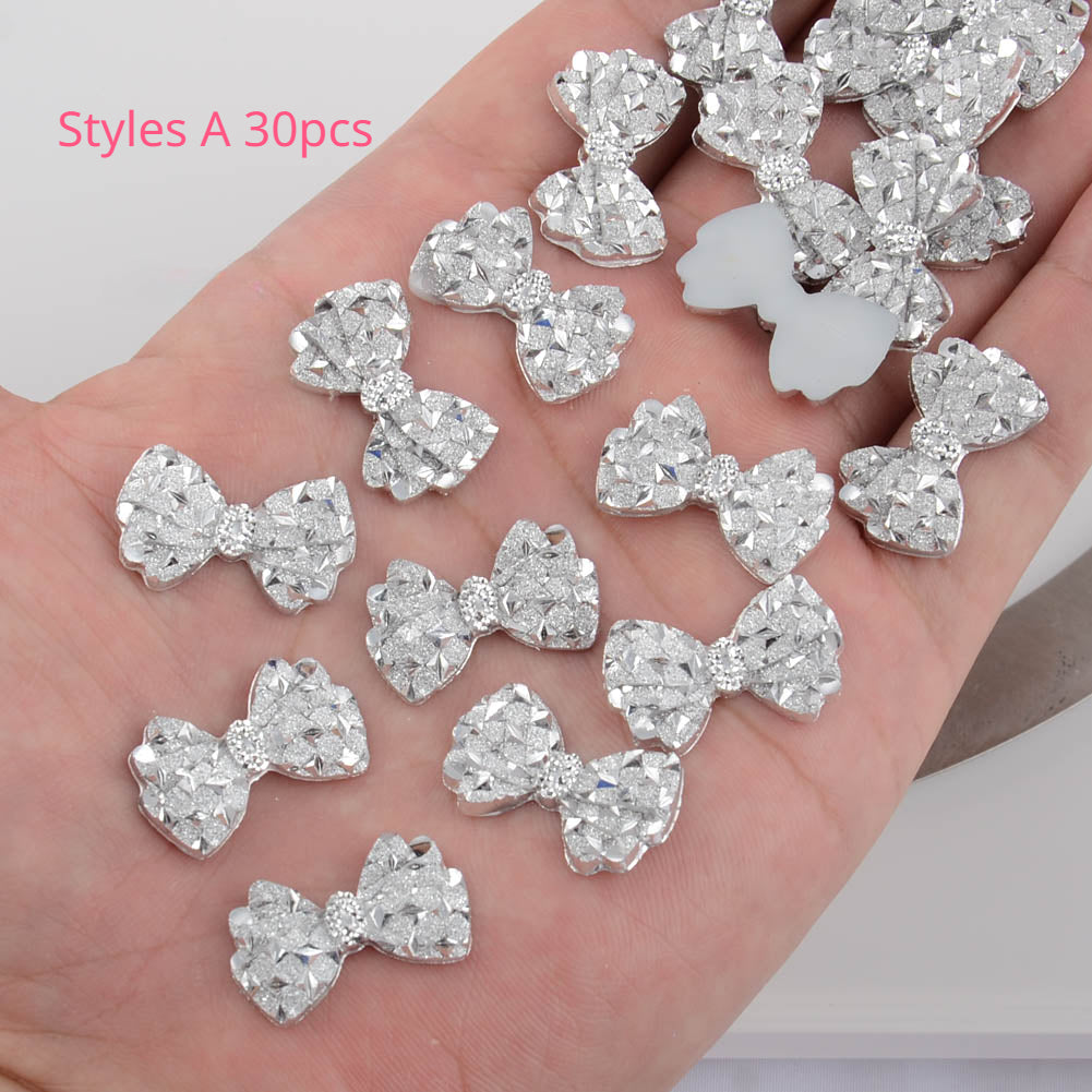 TEMU 15-30pcs 1.4*2.3cm-.55*0.91inch Flatback Resin Silvery Charms Diy Hair Clips, Phone Cases, Photo Frame Embellishments, Wall Decorations, Diy