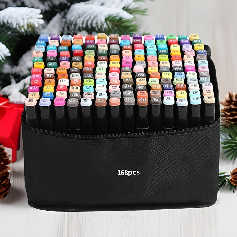 TEMU 168 Colors Alcohol Based Markers, Permanent Sketch Animation Markers For Adults Coloring, Book Color, Painting, Drawing And Artist Illustration,