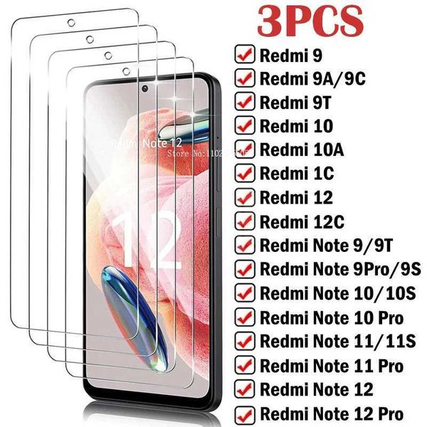 Cell Phone Screen Protectors Premium Tempered Glass for Redmi Note 9 10 11 12 Pro 9S 10S 11S Screen Protector for Redmi 9 9A 10A 10C 9T 12C