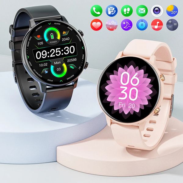 KARCHILOR WOMENS SmartWatch Mens Call Bluetooth Sports Sport à prova d'água Monitor de saúde adequado para Android iOS 250106