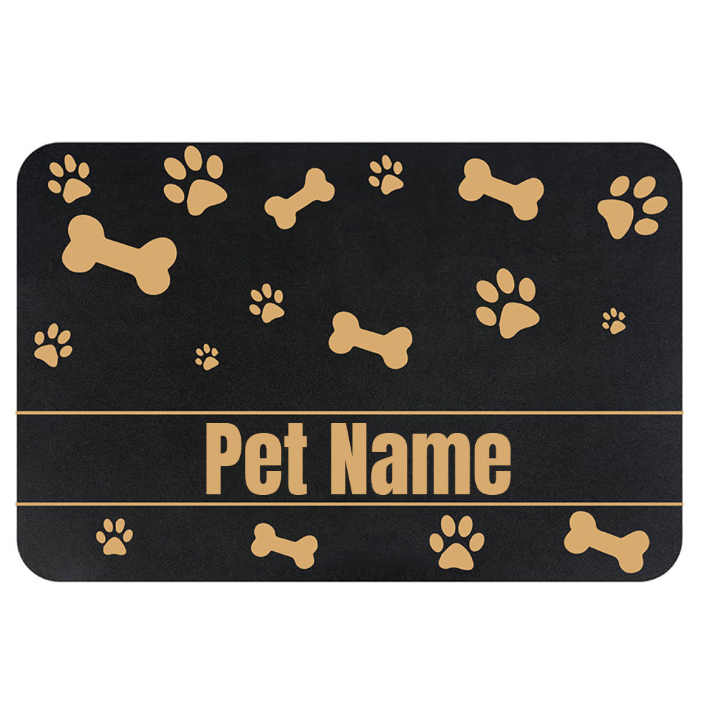 TEMU Personalized Food Mat Pu Non-slip At Dog Bowl Mat Dog Mat For Food And Water Custom Pet Dog Food Mats For Floors Waterproof