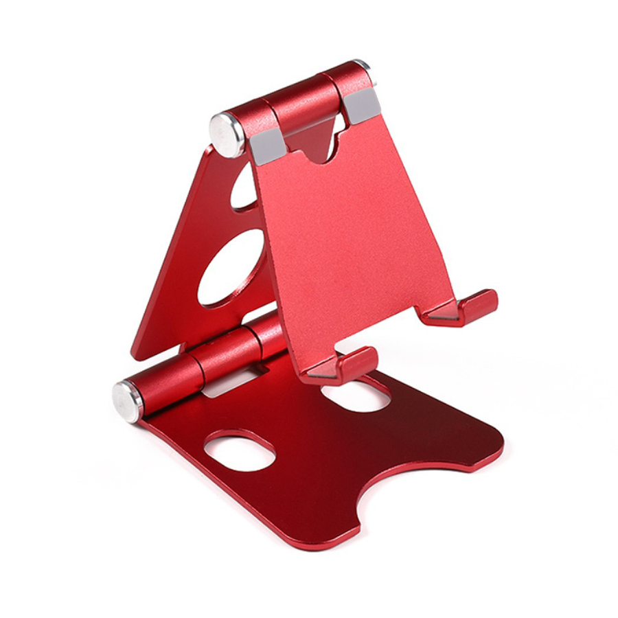 Universal Folding Adjustable Cell Phone/Tablet Stand - Medium - Red