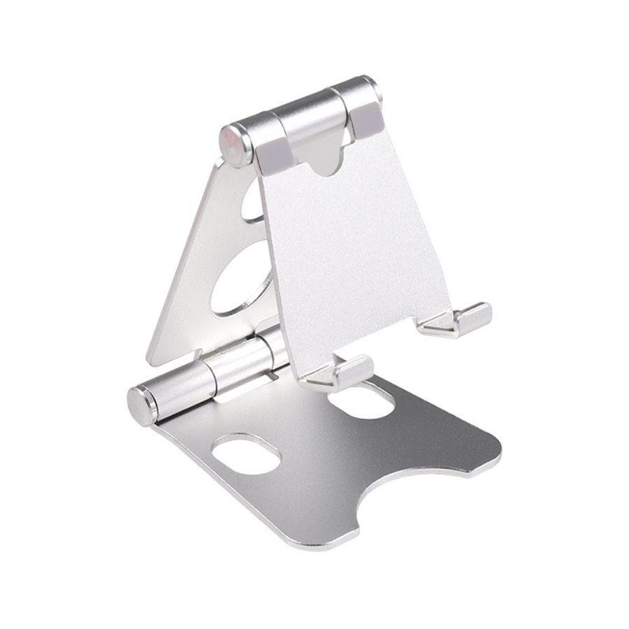 Universal Folding Adjustable Cell Phone/Tablet Stand - Small - Silver