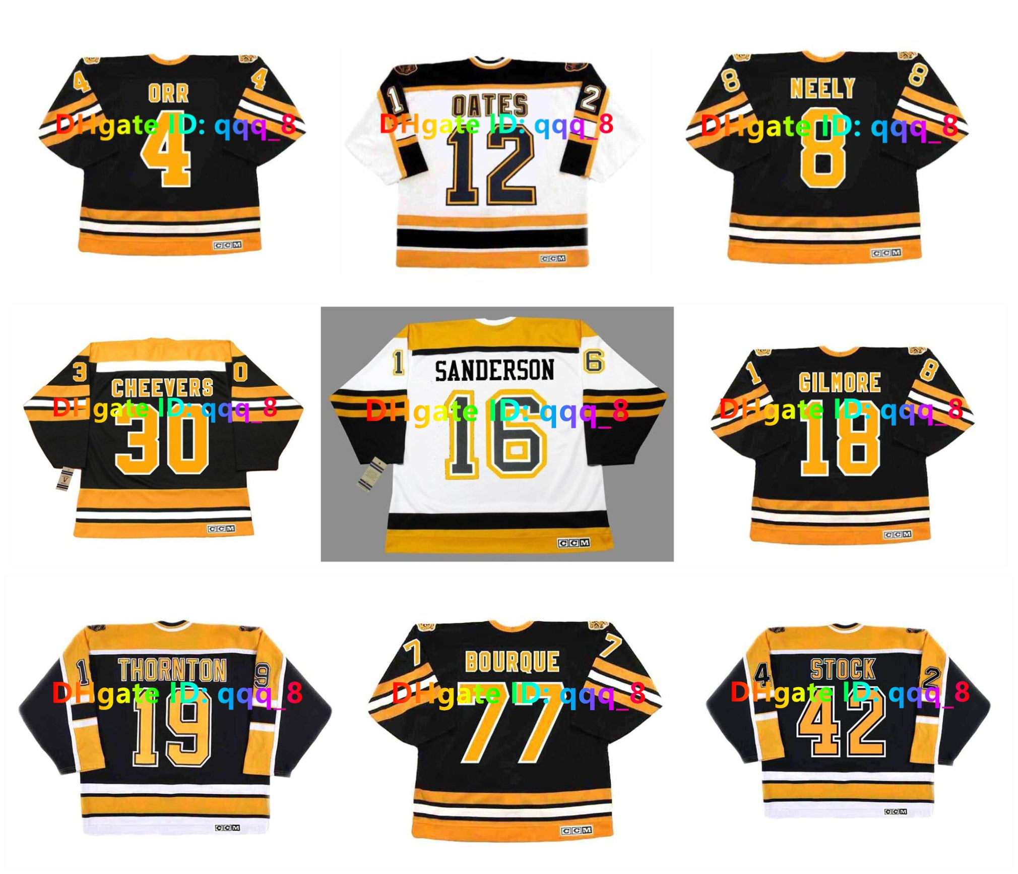 BOBBY ORR RAYMOND BOURQUE Custom CCM Throwback Boston Hockey Jersey ADAM OATES CAM NEELY DEREK SANDERSON WILLIE O&#039;REE GERRY CHEEVERS HAPPY GILM