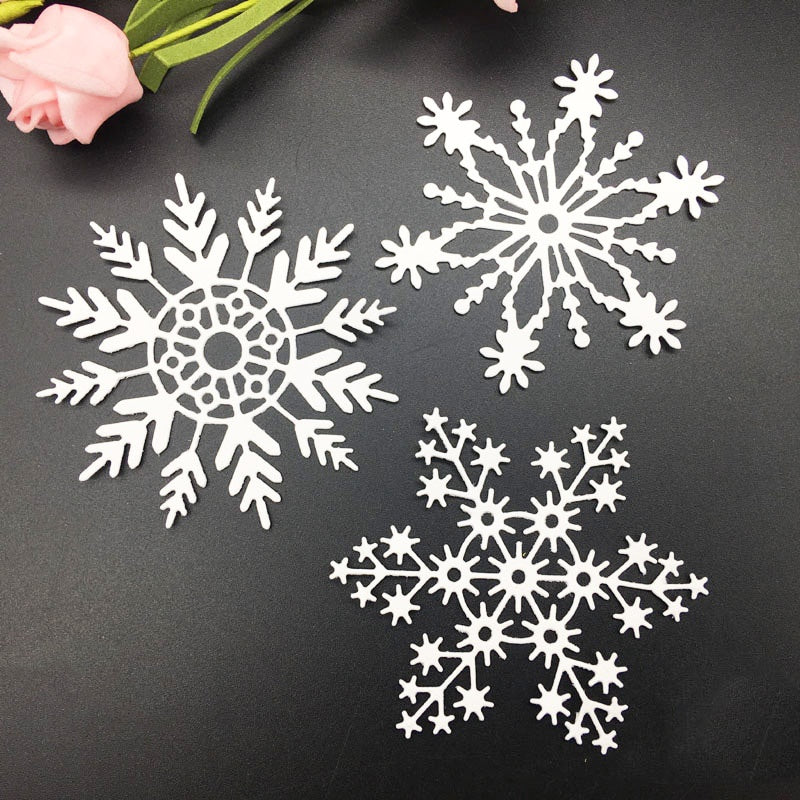 TEMU 3pcs Big Snowflake Set Metal Cutting Dies Stencil Scrapbooking Embossing Christmas Craft Stamps