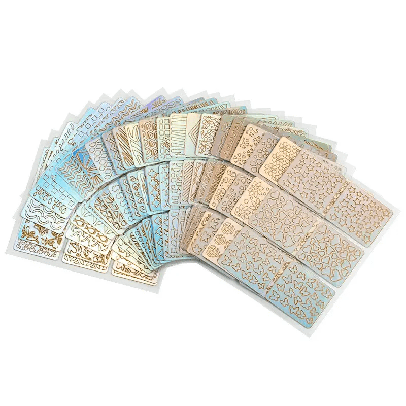 TEMU 12-24 Sheets Of Mixed Laser Cutout Stickers, Nail Stamping Plates Set, Nail Art Hollow Stickers, Nail Plate Templates, Nail Stamping Polish Gel