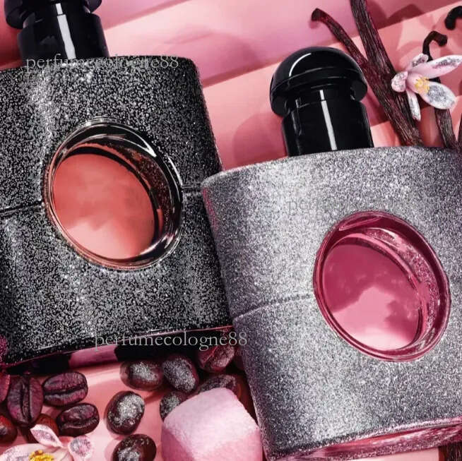 perfume cologne designer 5A Women Perfume Cologne 90ml Incense Perfumes eau de parfum over red glitter floral shock Women&#039;s Black Opium Parfume