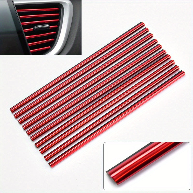 TEMU 10pcs 20cm Car Air Conditioner Outlet Decorative U-shaped Molding Trim Strips - Fit, Durable & Stylish Door Edge Corner Protectors For Vehicle